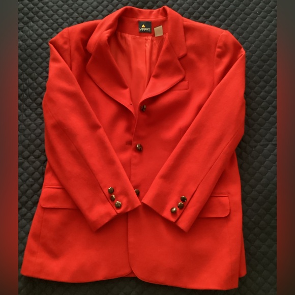 Vintage LizSport Wool Red Blazer 14 Petite - Picture 10 of 16